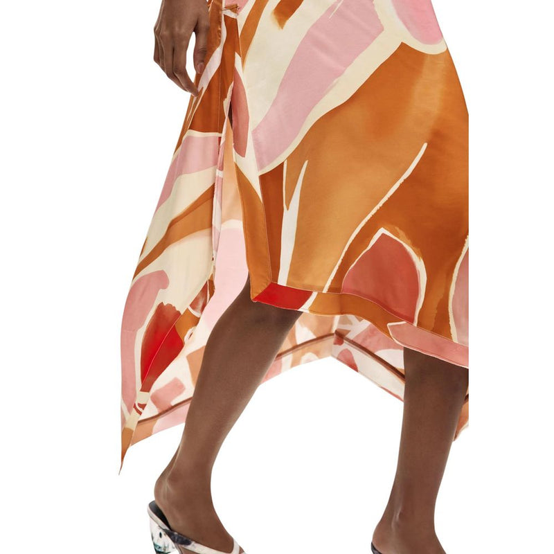 Desigual FAL_VENT_ORANGE Orange Viscose Long Skirt