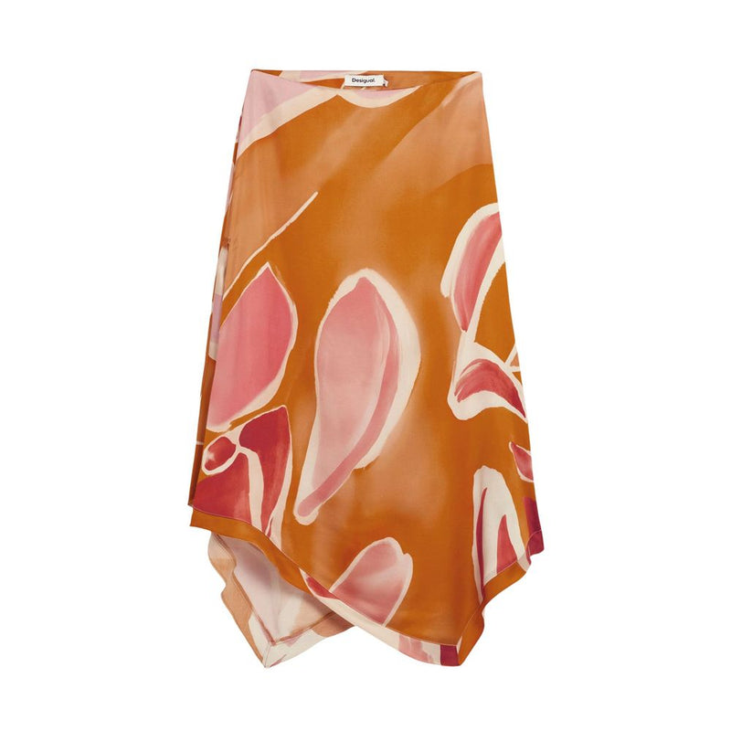Desigual FAL_VENT_ORANGE Orange Viscose Long Skirt