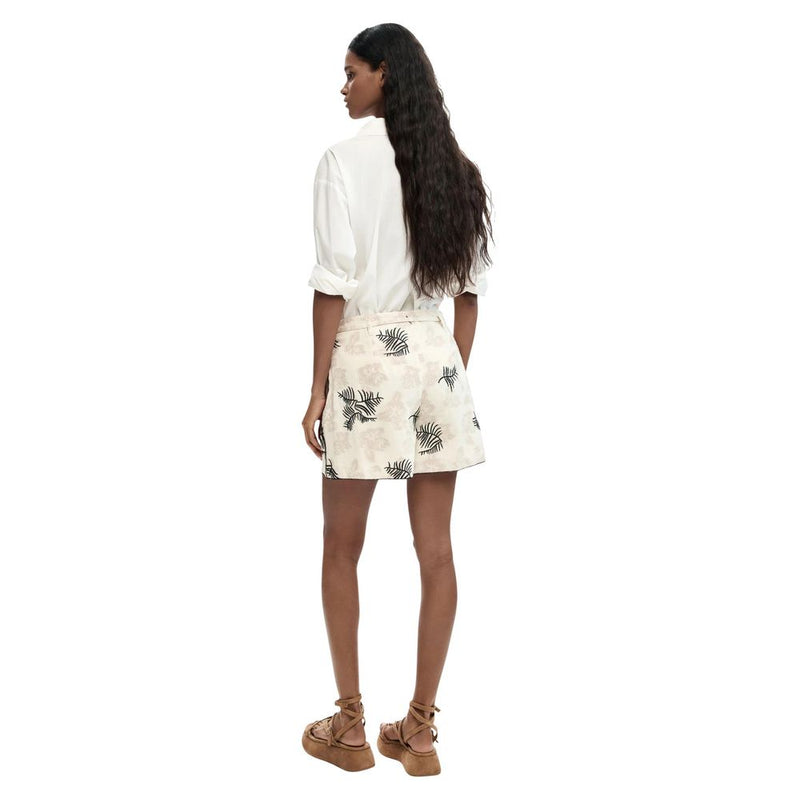 Desigual PANT_HONO Beige Cotton Shorts for Women
