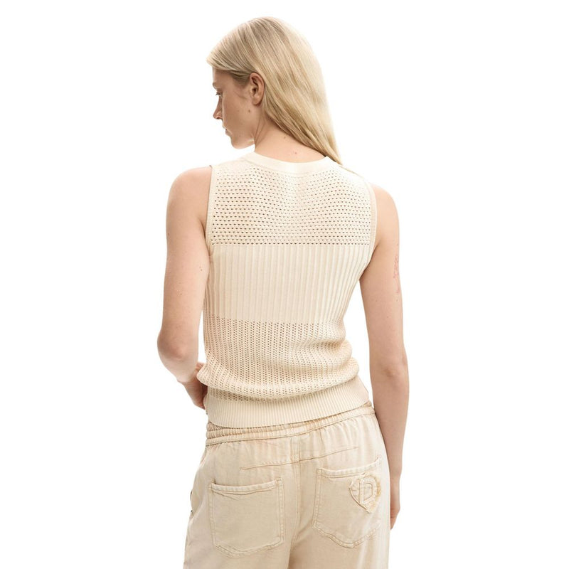 Desigual TS_ROMA Beige Cotton Tank Top for Women