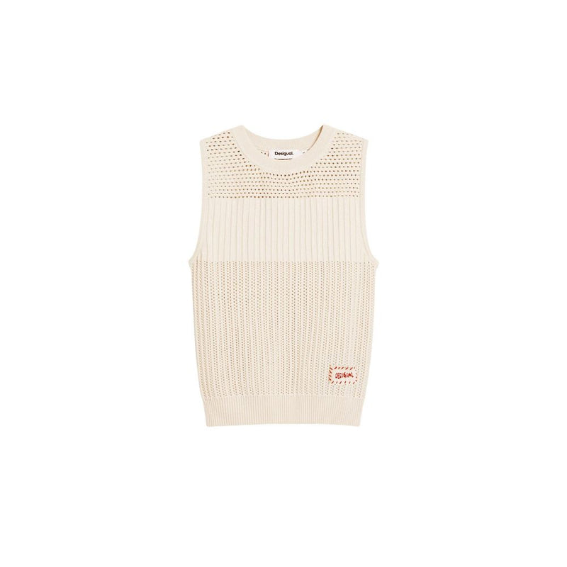 Desigual TS_ROMA Beige Cotton Tank Top for Women