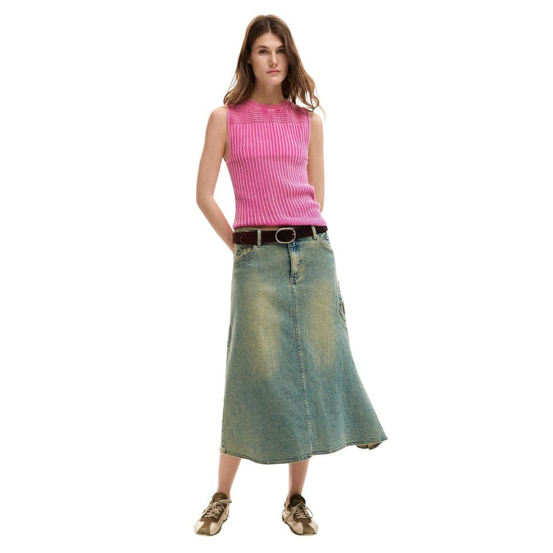 Desigual TS_ROMA Pink Cotton Tank Top for Women