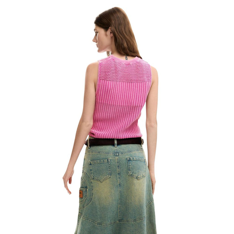 Desigual TS_ROMA Pink Cotton Tank Top for Women