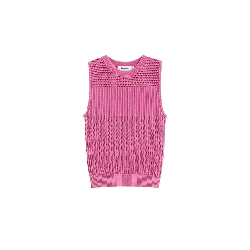 Desigual TS_ROMA Pink Cotton Tank Top for Women
