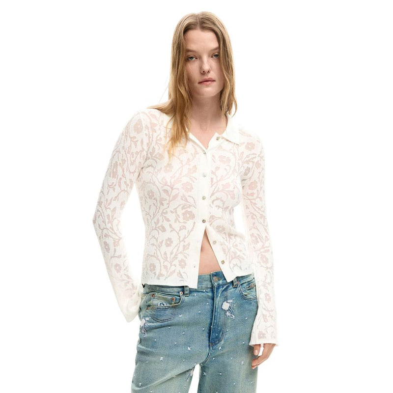 Desigual TS_LISBOA 26SWTF09 Women's Cream Viscose Long Sleeve T-Shirt