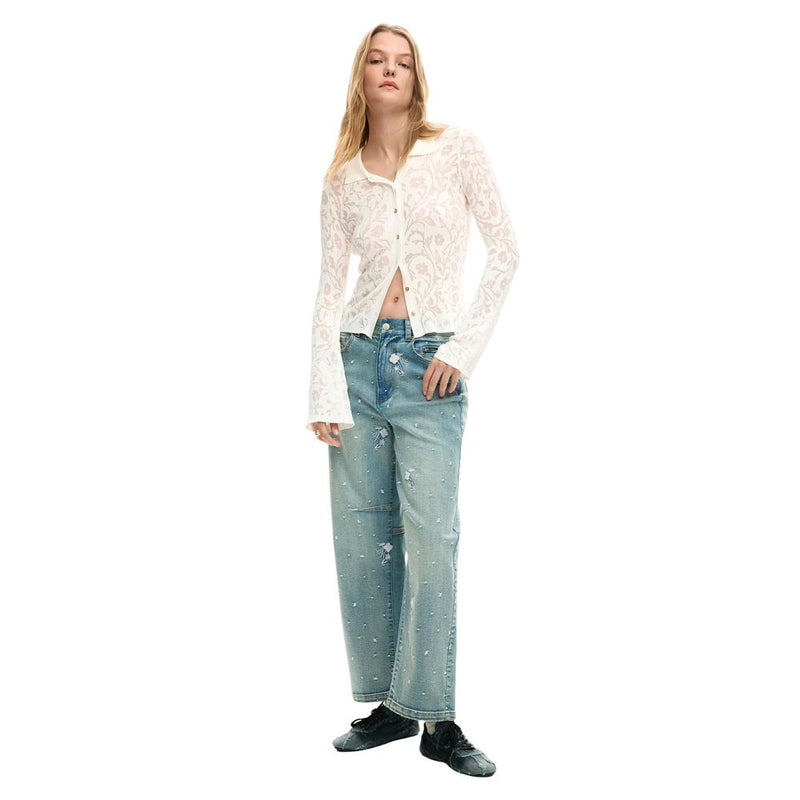 Desigual TS_LISBOA 26SWTF09 Women's Cream Viscose Long Sleeve T-Shirt