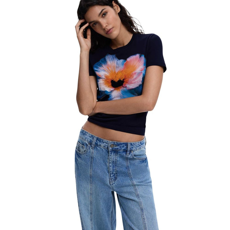 T-shirt Desigual TS_ESTOCOLMO 26SWTK03 Femme Bleu en Coton