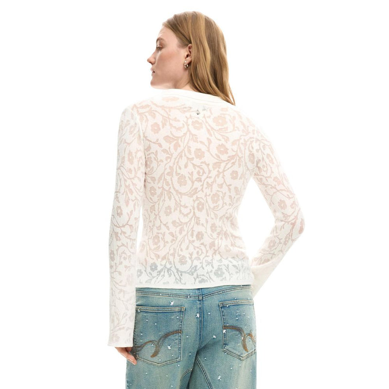 Desigual TS_LISBOA 26SWTF09 Women's Cream Viscose Long Sleeve T-Shirt