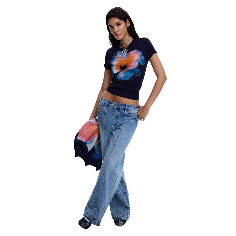 T-shirt Desigual TS_ESTOCOLMO 26SWTK03 Femme Bleu en Coton