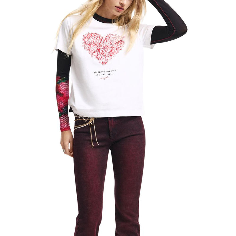 Desigual TS_COR 26SWTK06 T-shirt en Coton Blanc pour Femme