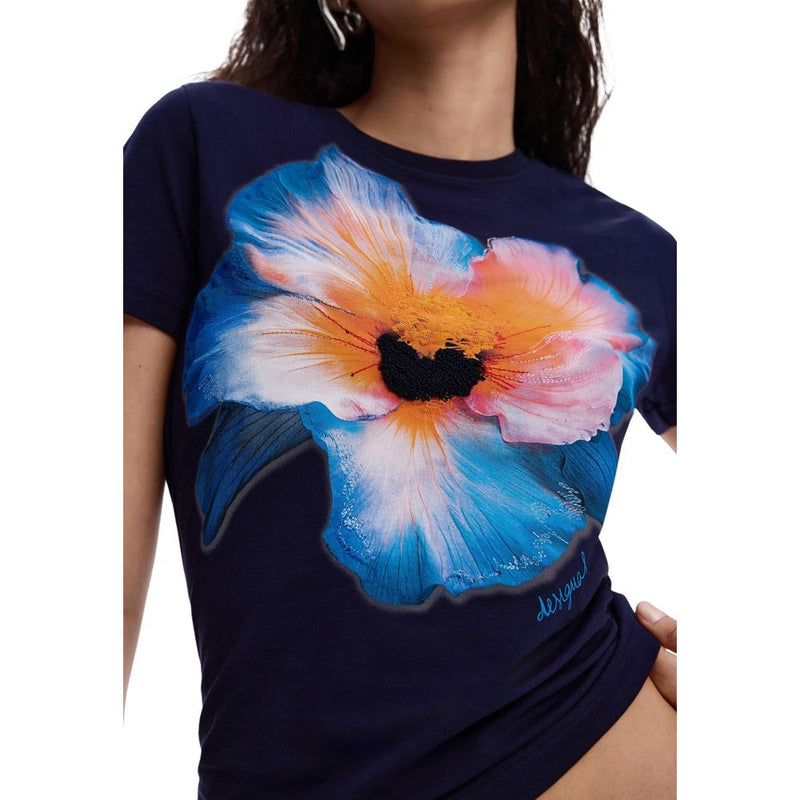 T-shirt Desigual TS_ESTOCOLMO 26SWTK03 Femme Bleu en Coton