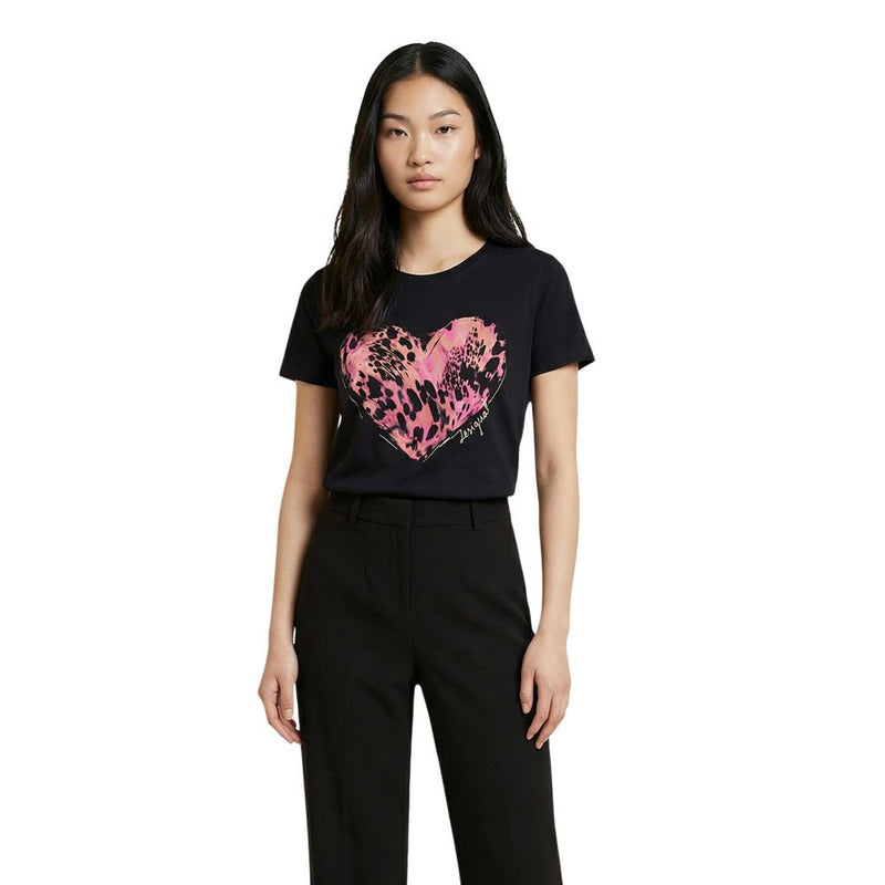 Desigual TS_TIGER COR 26SWTK53 Black Cotton T-Shirt for Women