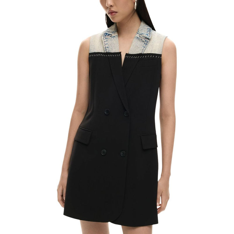 Desigual VEST_POTTER 26SWVW43 Black Midi Dress