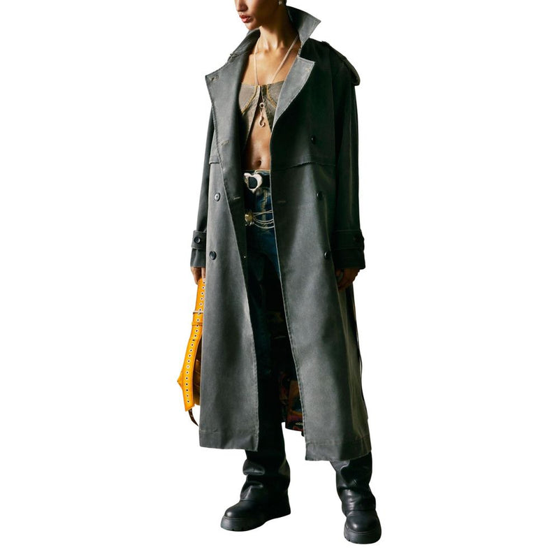 Desigual CHAQ_TRENCH REPRISE Gray Women's Coat