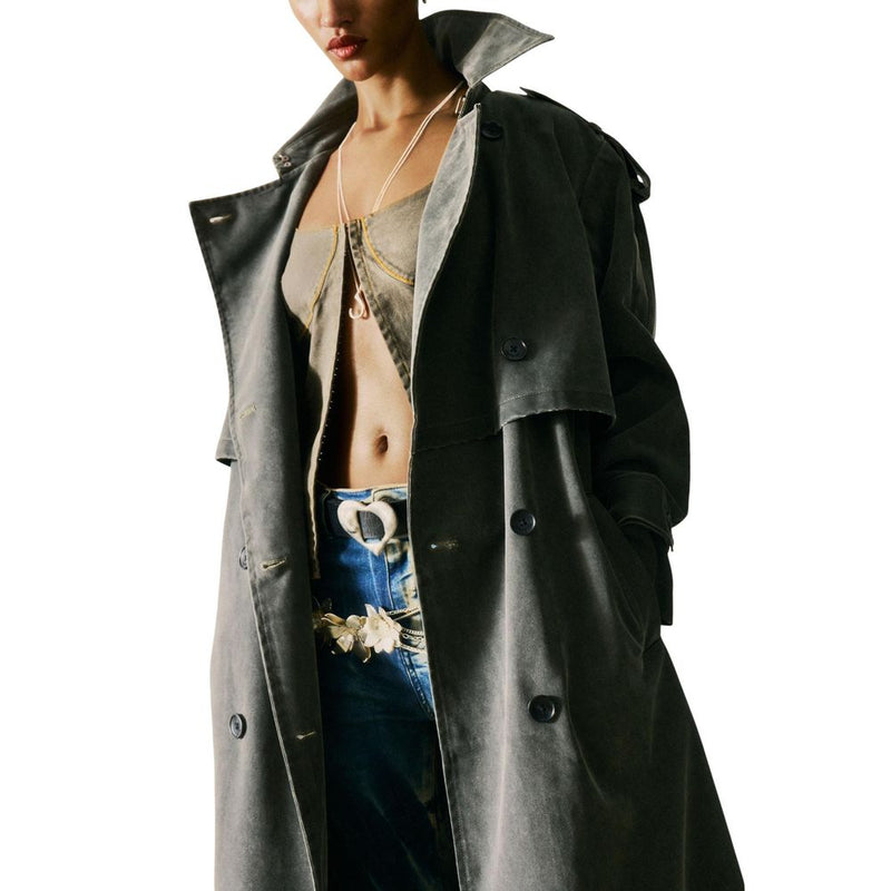 Desigual CHAQ_TRENCH REPRISE Gray Women's Coat