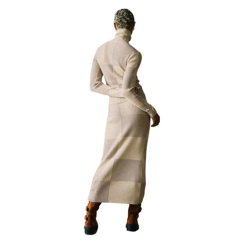 Desigual Beige Viscose Turtleneck Sweater for Women