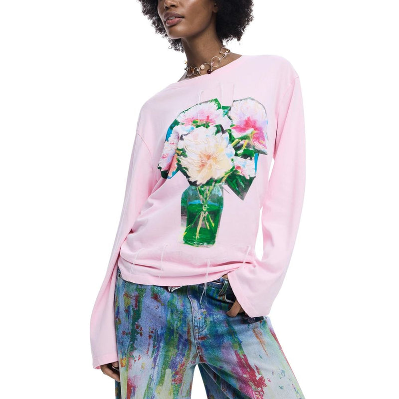 Desigual Multicolor Cotton Long Sleeve T-Shirt - Model 26SWTKX4