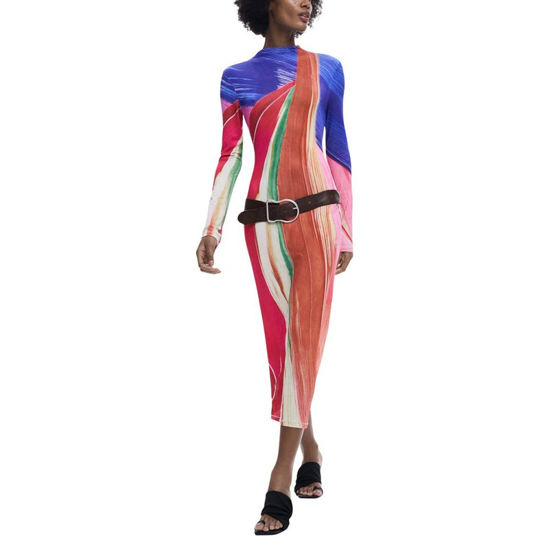 Desigual REPRIS_VEST_MELROSE Purple Long Dress for Women