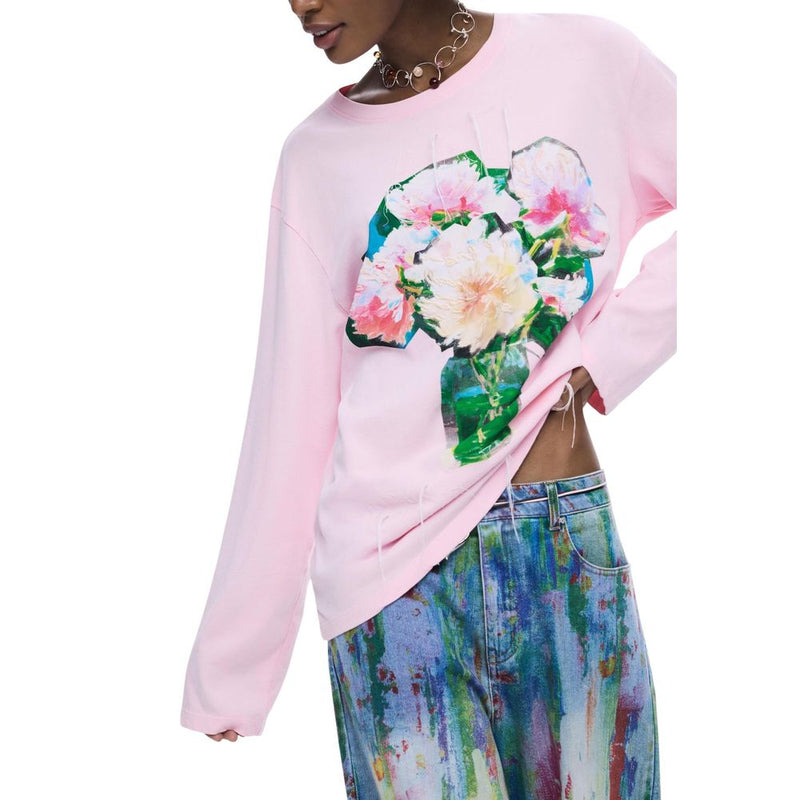 Desigual Multicolor Cotton Long Sleeve T-Shirt - Model 26SWTKX4