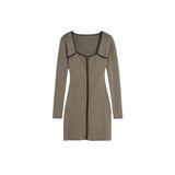 Desigual Brown Viscose Midi Dress