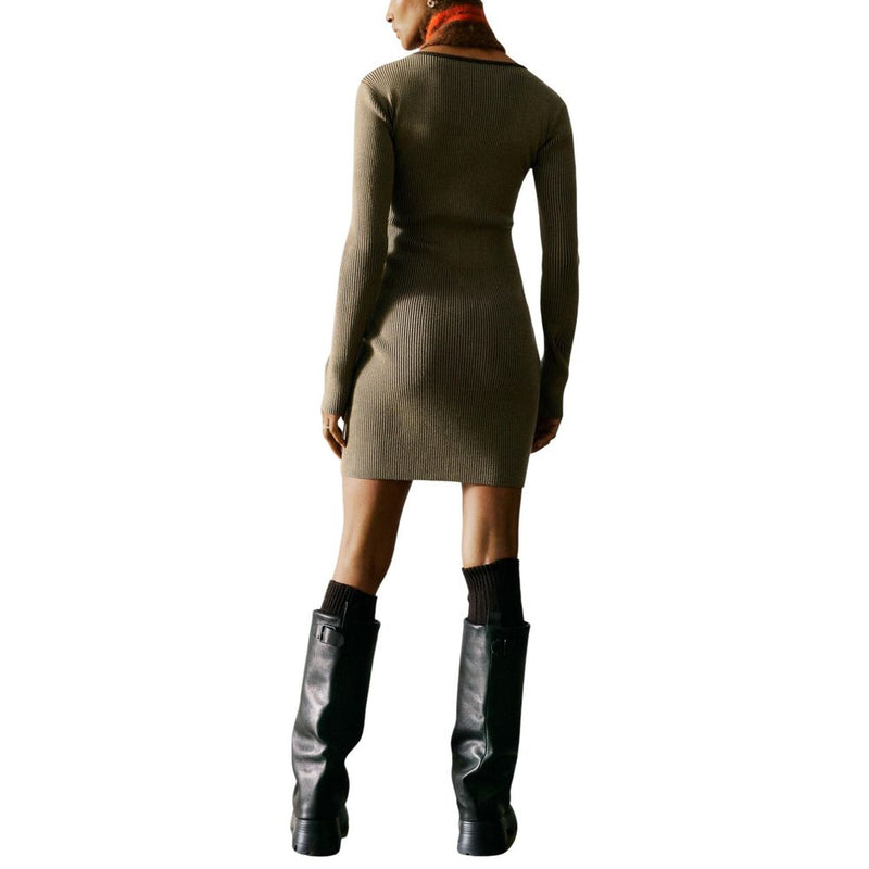 Desigual REPRIS_VEST_KIRKWALL Brown Viscose Midi Dress for Women