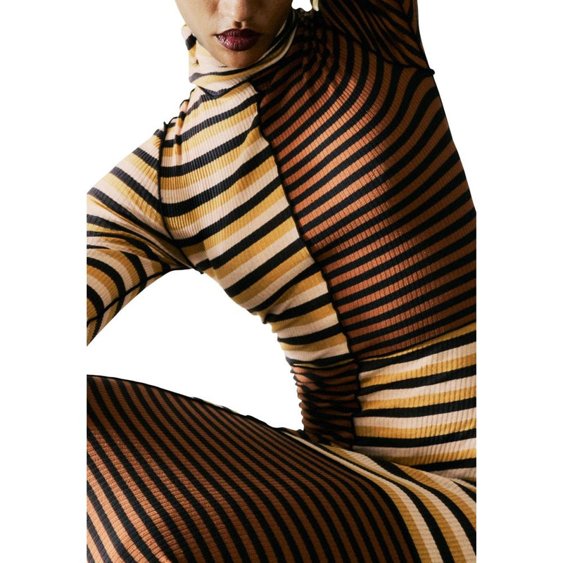 Desigual REPRIS_VEST_AVIEMORE Brown Cotton Long Dress