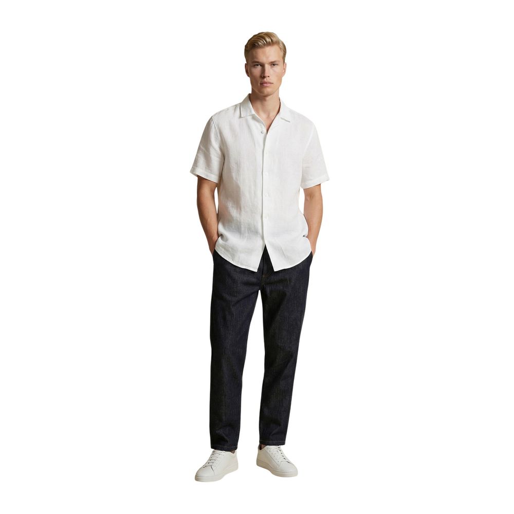 Gianni Lupo White Linen Shortsleeve Shirt