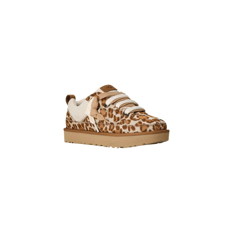 UGG Lo Lowmel Plains Beige Suede Leather Platform Pumps