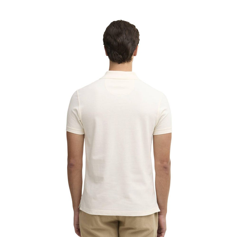 Barbour Cream Cotton Polo Shirt - Tartan Detail