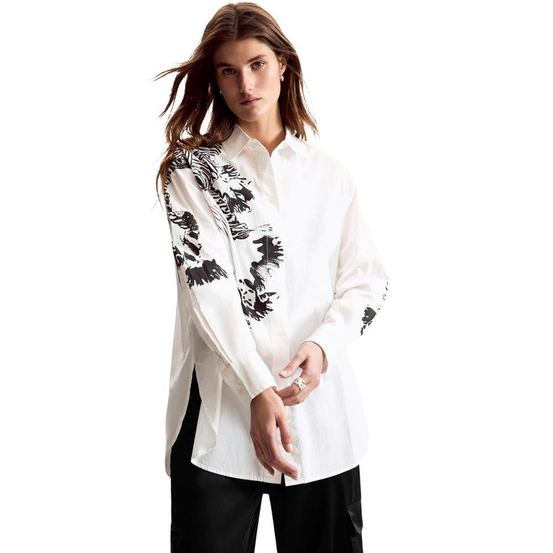 Desigual CAM_ORCHID_LACROIX Women's White Cotton Blouse