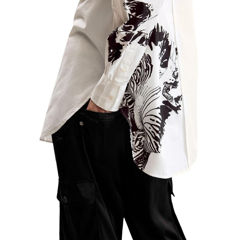 Desigual CAM_ORCHID_LACROIX Women's White Cotton Blouse