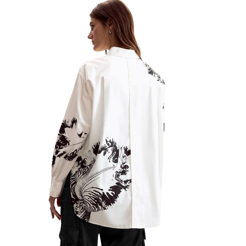 Desigual CAM_ORCHID_LACROIX Women's White Cotton Blouse