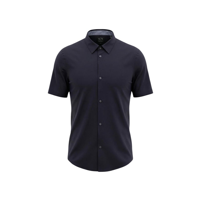 Armani Exchange Blue Polyamide Shortsleeve Shirt for Men