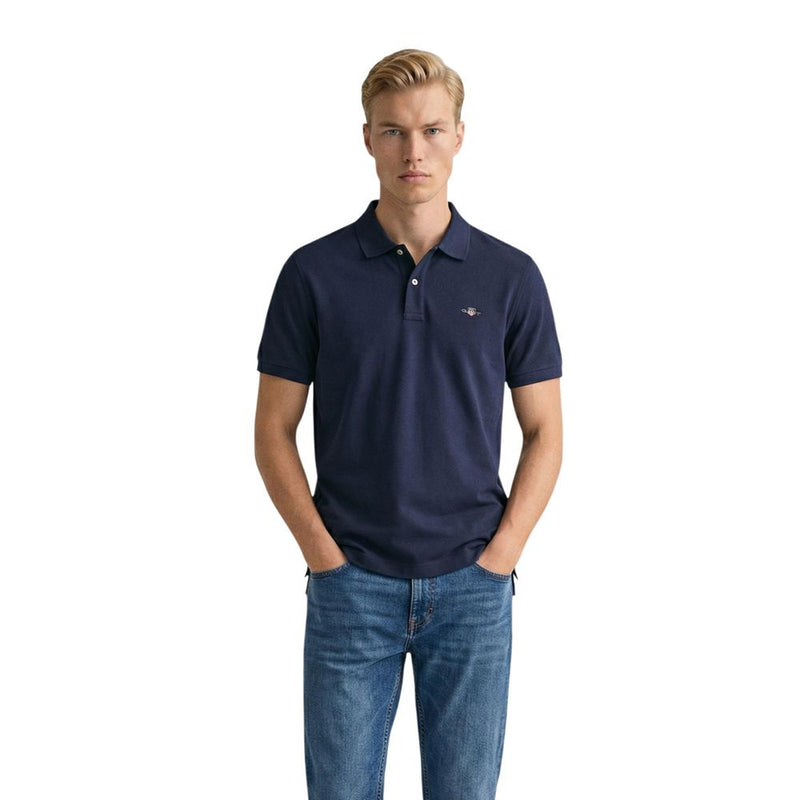 Gant Blue Cotton Polo Shirt - Classic Short Sleeve Pique