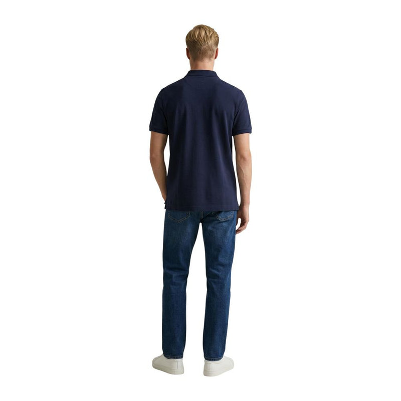 Gant Blue Cotton Polo Shirt - Classic Short Sleeve Pique