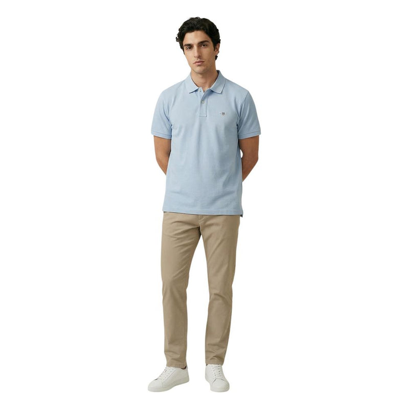 Gant Blue Cotton Polo Shirt - Essential Casual Wear