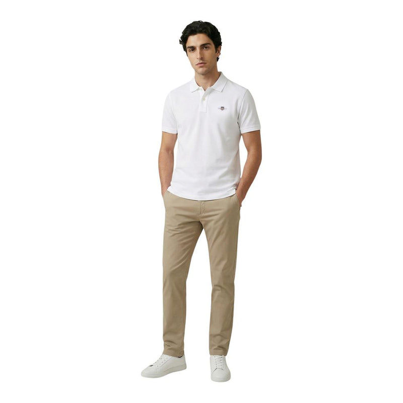 Gant White Cotton Polo Shirt - Classic Short-Sleeve Style