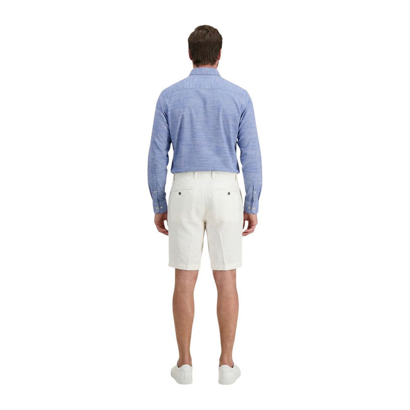 Borghese White Linen Bermuda Shorts for Men