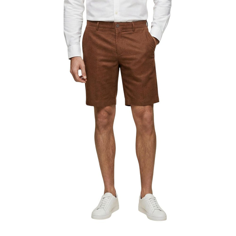 Borghese Beige Linen Bermuda Shorts for Men