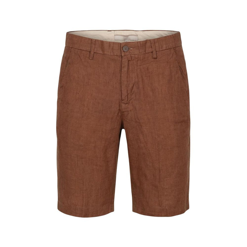 Borghese Beige Linen Bermuda Shorts for Men