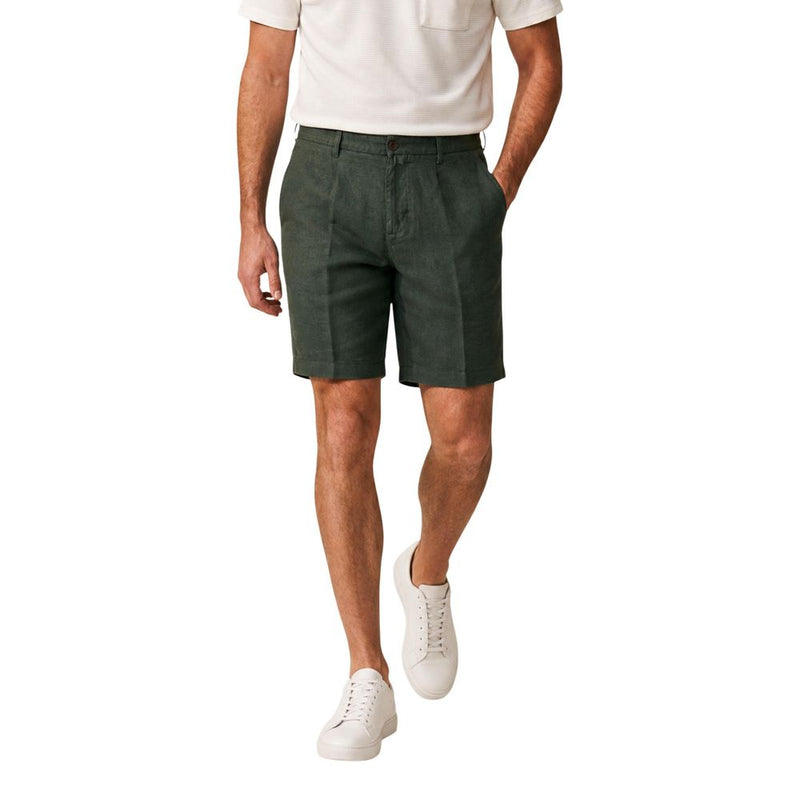 Borghese Green Linen Bermuda Shorts for Men