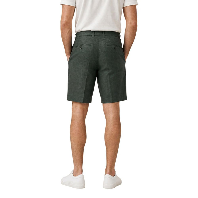 Borghese Green Linen Bermuda Shorts for Men