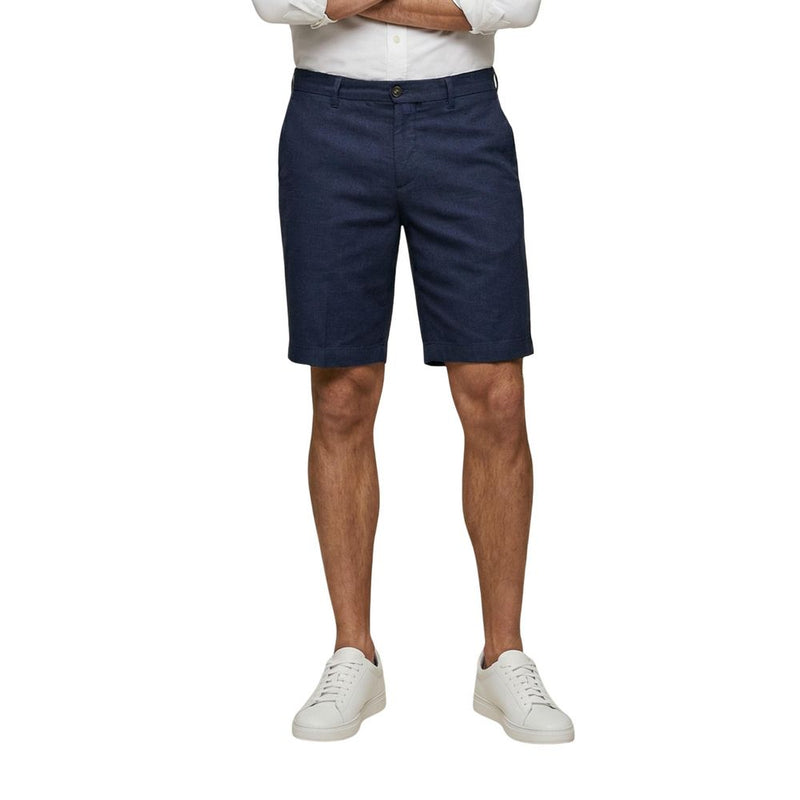 Borghese Blue Linen Bermuda Shorts - Model 4SBE61 LN01