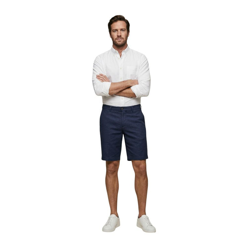 Borghese Blue Linen Bermuda Shorts - Model 4SBE61 LN01