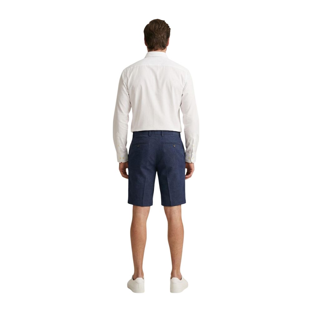 Borghese Blue Linen Bermuda Shorts