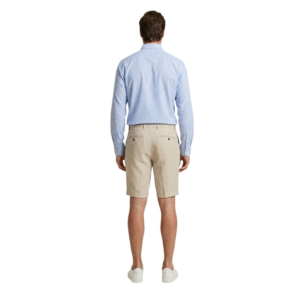 Borghese Beige Linen Bermuda Shorts
