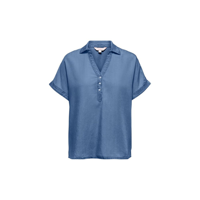 Only ONLCHARIS Blue Lyocell Shortsleeve Shirt for Women