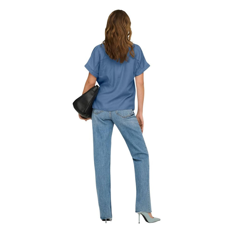 Only ONLCHARIS Blue Lyocell Shortsleeve Shirt for Women
