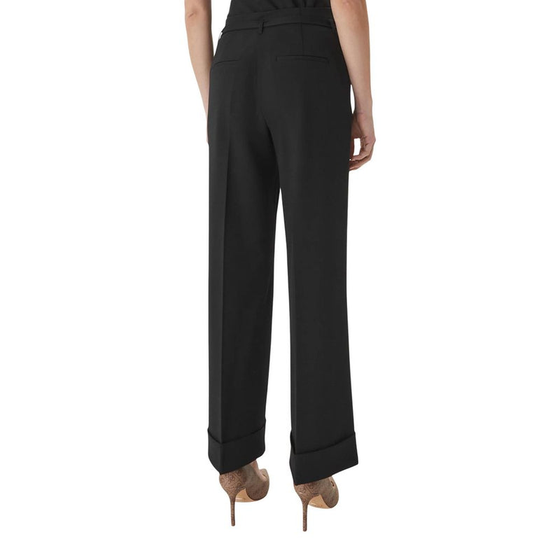 Guess Black Viscose Structured Crepe G-Belt Pants