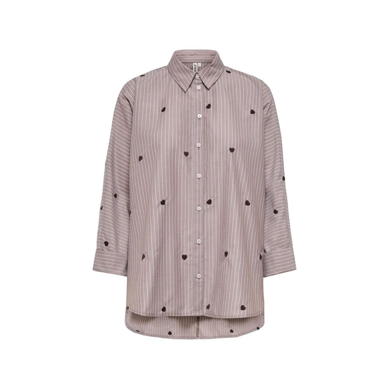 Only Brown Recycled Polyester Blouse - LINA GRACE STR EMB SHIRT